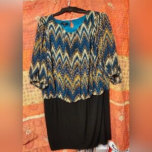 AGB Dress with Chiffon Top and  Black Bottom